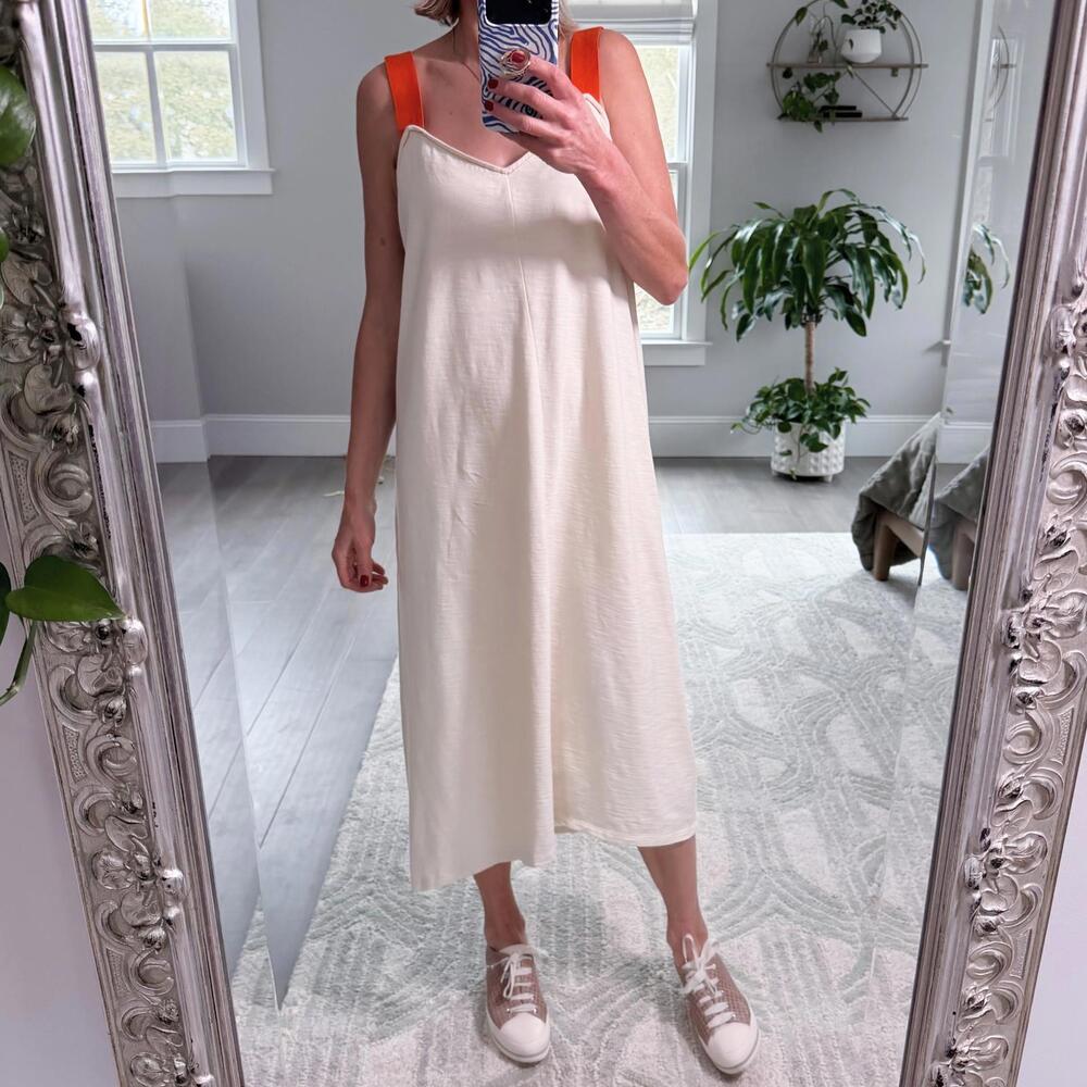 Lilla P Sleeveless Midi Dress | Orange Straps Size L